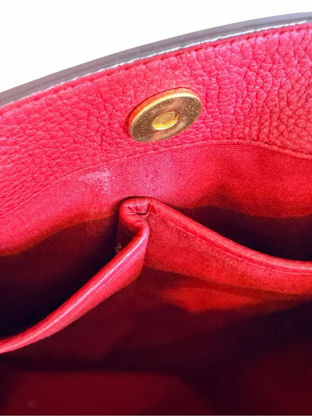 Tory Burch Deep Red Pebbled Leather Gold Chain Shoulder Tote Bag